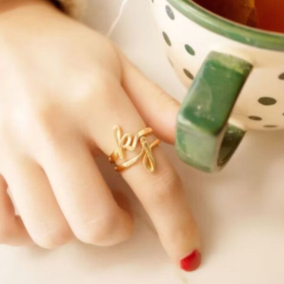 James Avery Script Initial Ring 14k Gold - Letter "J" 6.5 - Picture 2 of 6